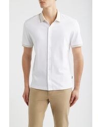 BOSS - Puno Short Sleeve Cotton Button-Up Shirt - Lyst