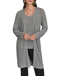 Donna Karan - Metallic Open Cardigan - Lyst