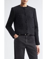 Eleventy - Collarless Wool Blend Jacket - Lyst