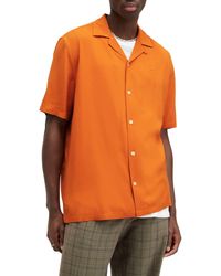 AllSaints - Venice Relaxed Fit Short Sleeve Button-up Camp Shirt - Lyst