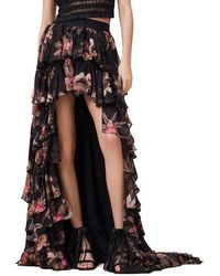 AllSaints - Cavarly Layered Ruffle High-Low Maxi Skirt - Lyst