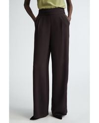 St. John - Satin Back Crepe Wide Leg Pants - Lyst