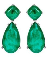 Gemma Azzurro - Emerald Pear Drop Earrings - Lyst