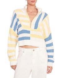 STAUD - Hampton Half Zip Crop Sweater - Lyst