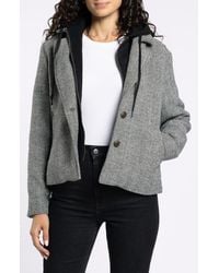 Thread & Supply - Alejandra Herringbone Coat With Bib Hoodie - Lyst