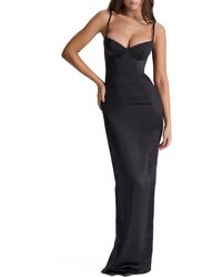 House Of Cb - Stefania Underwire Corset Bodice Satin Gown - Lyst