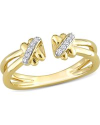 Julianna B - Diamond Crossover Open Ring 14K - Lyst