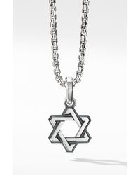 David Yurman Sterling Silver Deco Star Of David Pendant - Metallic