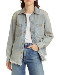 The Great - The Venture Fray Denim Shirt Jacket - Lyst