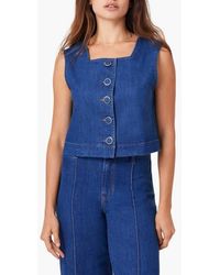 Habitual - Button Front Denim Vest - Lyst