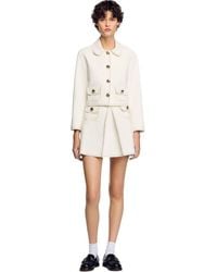 Sandro - Peter Pan Collar Cropped Jacket - Lyst