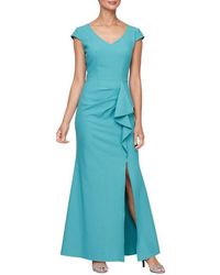 Alex Evenings - Side Ruffle V-Neck Gown - Lyst