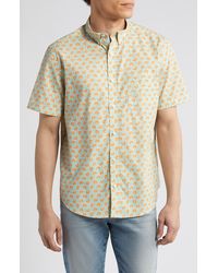 Johnston & Murphy - Citrus Print Short Sleeve Cotton Button-down Shirt - Lyst