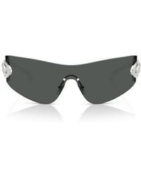 Versace - Eclipse 142Mm Rimless Wrap Shield Sunglasses - Lyst