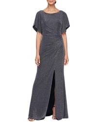 Alex Evenings - Shimmer Flutter Sleeve Gown - Lyst