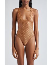 Missoni - Plunge Neck Lace One-piece Swimsuit - Lyst