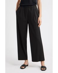 Nordstrom - Linen Blend Crop Slim Wide Pants - Lyst