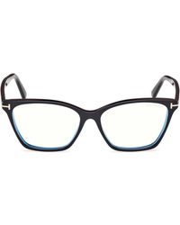 Tom Ford - 56Mm Cat Eye Light Blocking Optical Glasses - Lyst