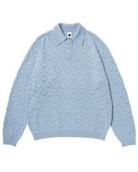 vowels - Eyelet Polo Sweater - Lyst