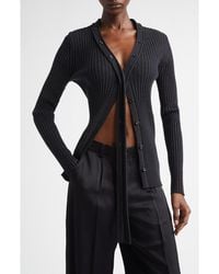 AISLING CAMPS - Convertible Merino Wool Rib Cardigan - Lyst