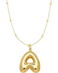 Emma Rae - 14K Plated Bubble Initial Pendant Necklace - Lyst