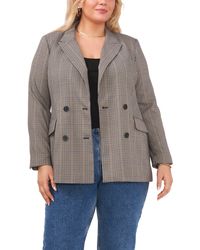 1.STATE - Plaid Double Breasted Blazer - Lyst