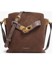 Donna Karan - Bridgehampton Python Suede Small Crossbody - Lyst