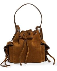Acne Studios - Mini Multipocket Suede Bucket Bag - Lyst