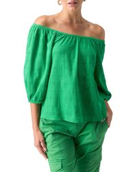 Sanctuary - Beach To Bar Off The Shoulder Textured Cotton Top - Lyst