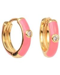 Color Shout - Enamel Huggie Hoops - Lyst