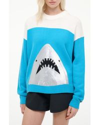 STAUD - Reya Sequin Shark Cotton Blend Sweater - Lyst