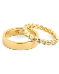 Madewell - Set Of 2 Tennis Bezel Crystal Stacking Rings - Lyst