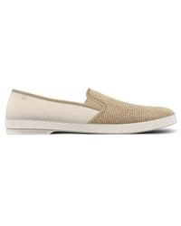 Rivieras - Classic Cotton Canvas & Raffia Slip-On Loafer - Lyst