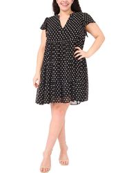 Cece - Floral Embroidered Flutter Sleeve Tiered Dress - Lyst