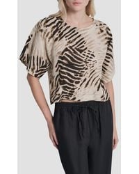 DKNY - Pattern Boxy Linen Top - Lyst