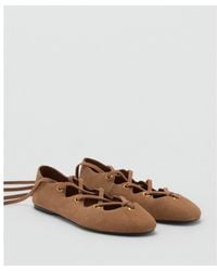 Mango - Ankle Wrap Ballet Flat - Lyst