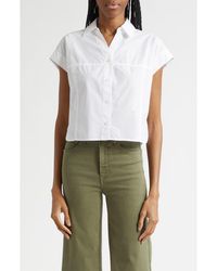 Veronica Beard - Nestor Button-Up Crop Top - Lyst