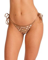 CAPITTANA - Eve Buttons Tie Side Bikini Bottoms - Lyst