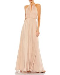 Mac Duggal - Chain Trim Keyhole Halter Neck A Line Gown - Lyst