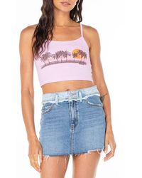 Roxy - Palm Stripe Rib Crop Camisole - Lyst