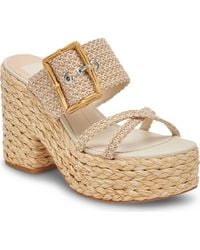 Dolce Vita - Edwina Raffia Platform Slide Sandal - Lyst