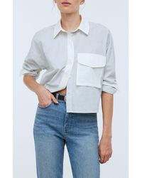 Madewell - Stripe Cotton Cargo Pocket Crop Shirt - Lyst