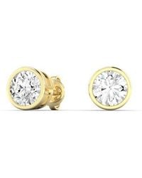 Everlee - Round Bezel Lab Diamond Studs - Lyst