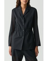 Theory - Cinched Waist Wool Blend Jacket - Lyst