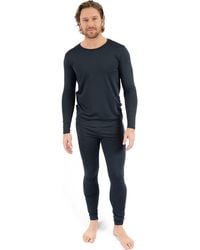 Leveret - Two-Piece Thermal Long Sleeve Solid Pajamas - Lyst