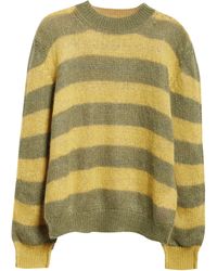 Marni - Mixed Stripe Mohair & Wool Blend Crewneck Sweater - Lyst