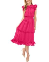 Cece - Clip Dot Flutter Sleeve Dress - Lyst