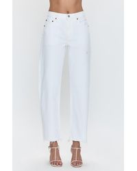 Pistola - Lexi Mid Rise Bowed Straight Leg Jeans - Lyst