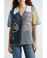 YANYAN - Netty Cloud Colorblock Organic Cotton Blend Button-up Shirt - Lyst