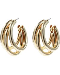 Hollywood Sensation - Serenity Triple Hoops Trio Huggie Hoop Earrings - Lyst